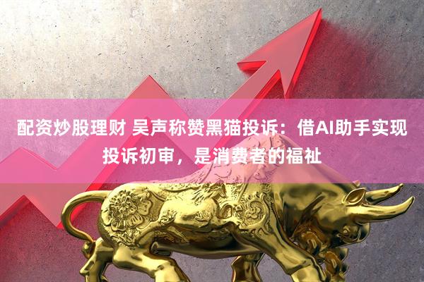 配资炒股理财 吴声称赞黑猫投诉：借AI助手实现投诉初审，是消费者的福祉